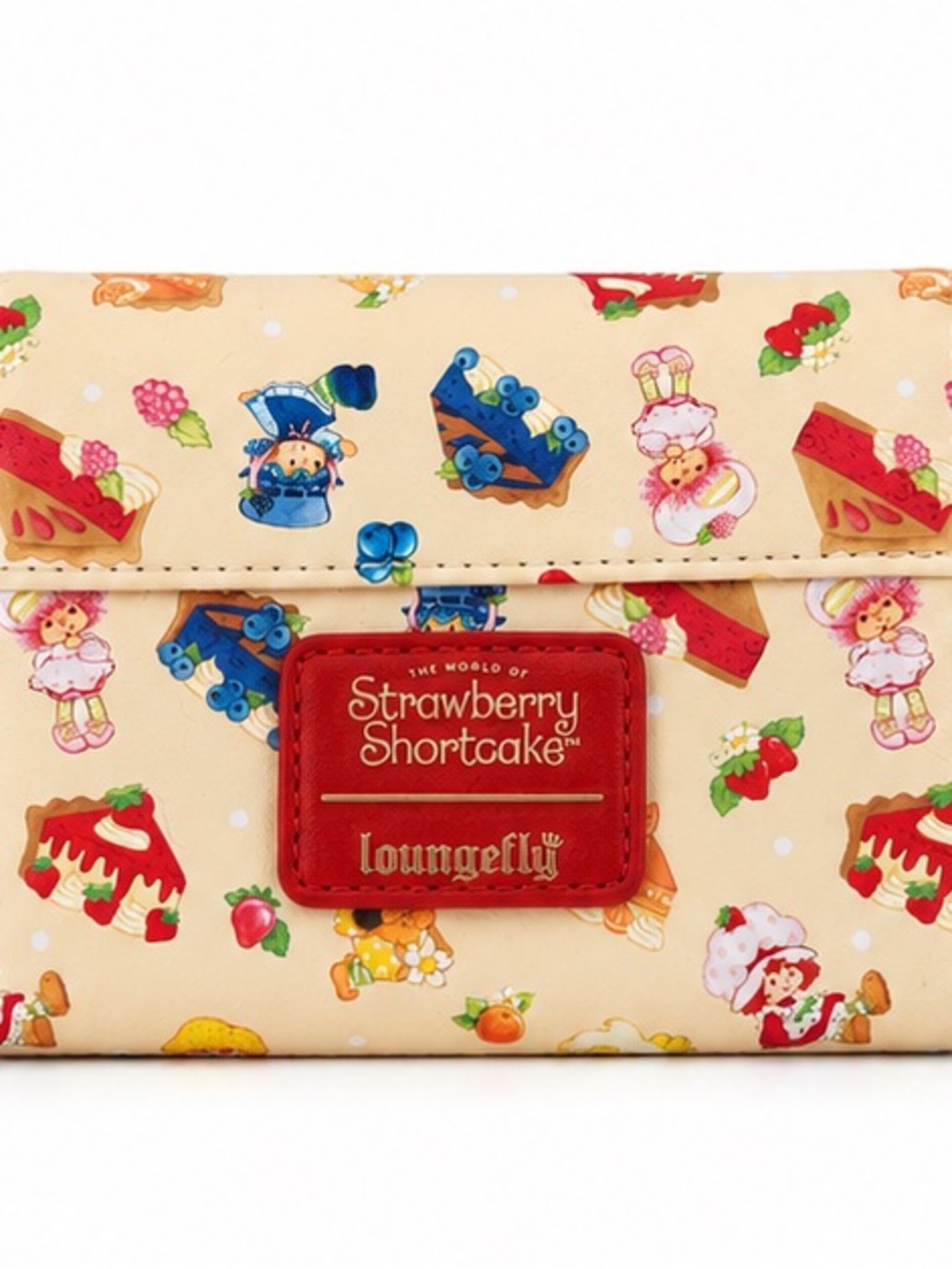 Loungefly Strawberry Shortcake Trifold Wallet | Berry Sweet Dessert Print Vegan